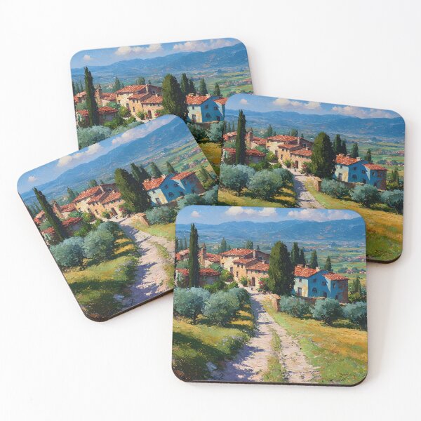 Item preview, Tuscan Olive Grove with Rustic Houses Oil Style designed and sold by daila70.