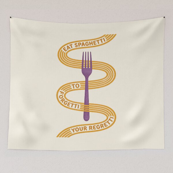 Item preview, Eat Spaghetti To Forgetti Retro Pasta Illustration designed and sold by Kunst&Kontrast.