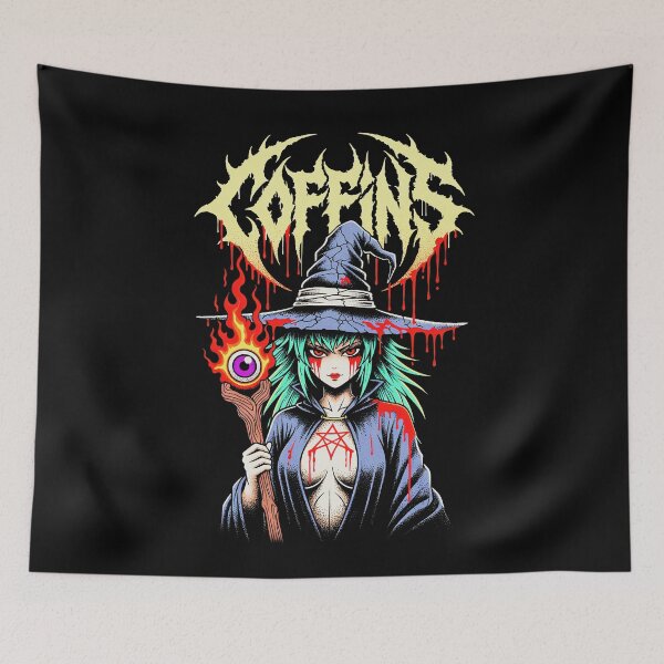 Item preview, Hellfire Hex - Occult Witch Anime Girl designed and sold by CoffinsArt.