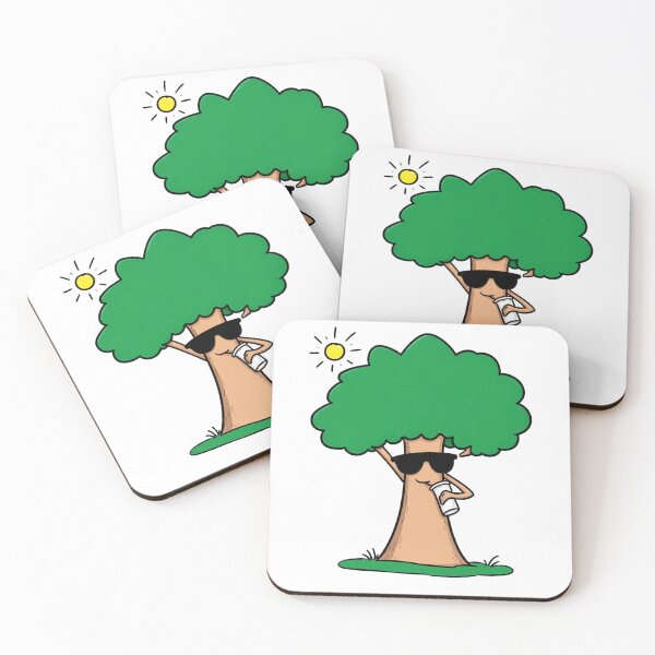 Item preview, Cool tree cartoon illustration sunglasses drinking character summer humor lovers designed and sold by RickE.