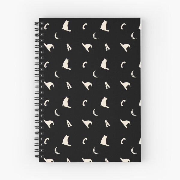 Item preview, Amanda Cadabra Witchy Tile Pattern – Cat, Moon & Hat Design - Cream on Black designed and sold by Amanda-Cadabra.