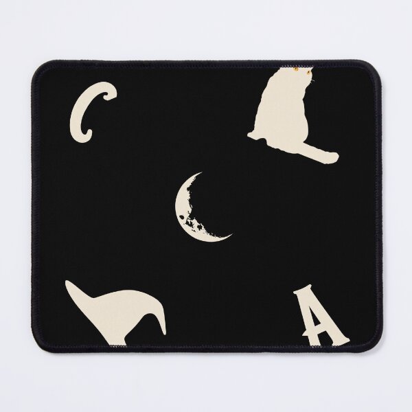 Item preview, Amanda Cadabra Witchy Tile Pattern – Cat, Moon & Hat Design - Cream on Black designed and sold by Amanda-Cadabra.