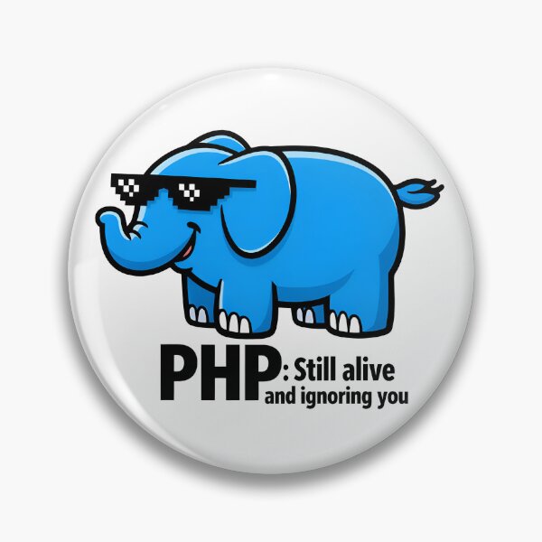 Artikelvorschau, PHP lebt noch und ignoriert dich, lustiger Webentwickler entworfen und verkauft von Zenith Design.