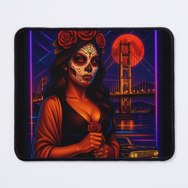 Item preview, Dia De Muertos Queen – San Francisco Lowrider Nights in Neon designed and sold by DyfunctionalTee.