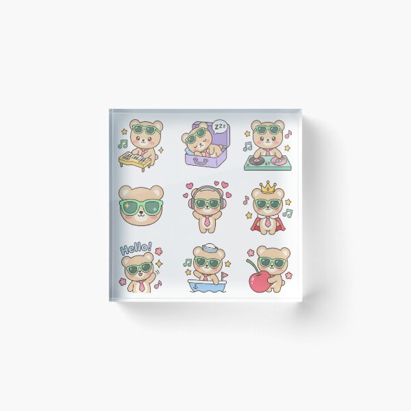 Item preview, Bear Retro 80s Japanese Sticker Sheet designed and sold by elglotonmusical.