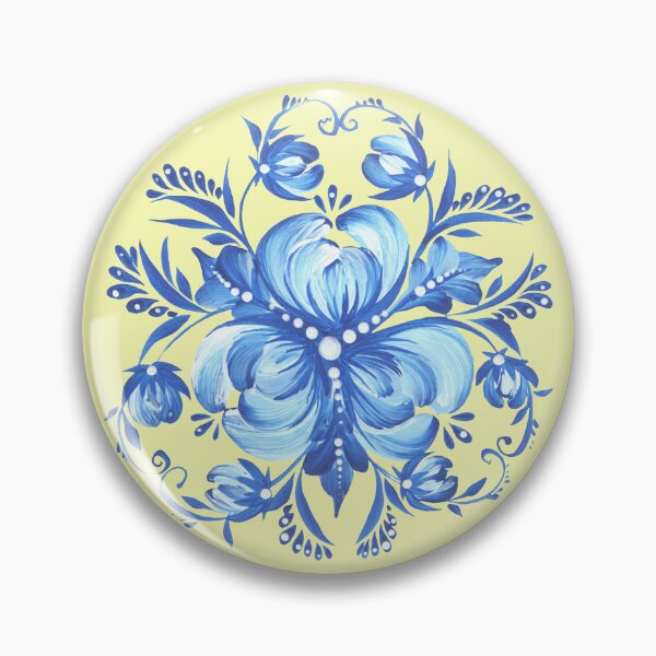 Item preview, blue flowers Ukrainian art Petrykivka art  designed and sold by Sunflower-7.