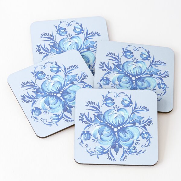 Item preview, blue flowers Ukrainian art Petrykivka art  designed and sold by Sunflower-7.