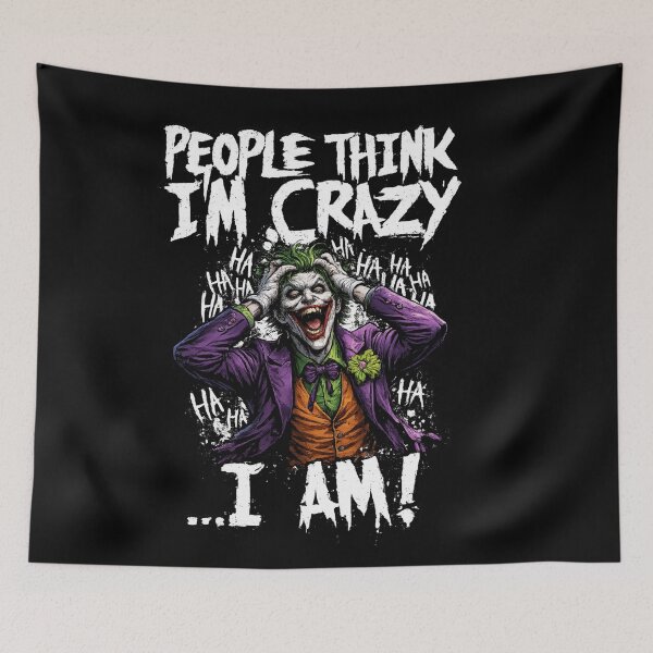 Item preview, Insane Smile: Joker "People Think I'm Crazy" Design designed and sold by Shirtaholism.