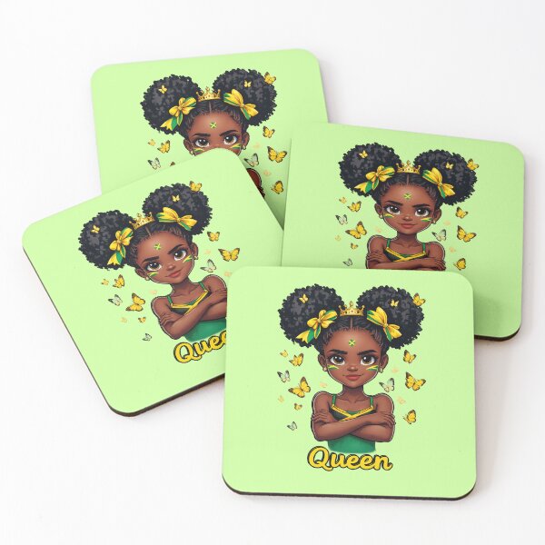 Item preview, Jamaican Queen – Afro Girl Crowned in Pride & Power designed and sold by Aura.Creative.
