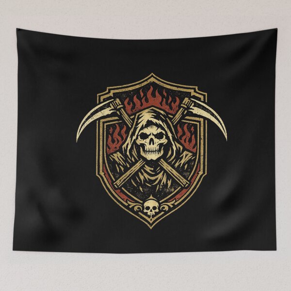 Item preview, Harbinger of Shadows  Gothic Reaper Crest Shirt designed and sold by Pop-clothes.