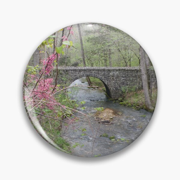 Item preview, Blossoming Redbud and Rustic Stone Arch Bridge designed and sold by Blossom-Breeze.