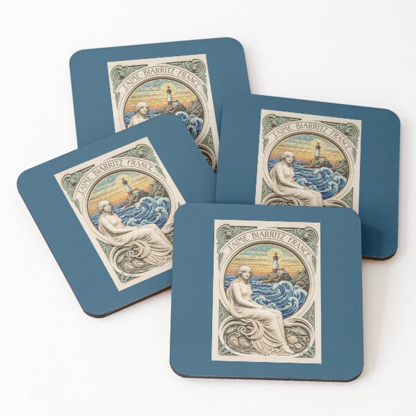 Item preview, Biarritz France Coastal Mosaic - Art Nouveau Lighthouse Art designed and sold by FrancophileFun.