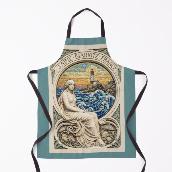 Item preview, Biarritz France Coastal Mosaic - Art Nouveau Lighthouse Art designed and sold by FrancophileFun.