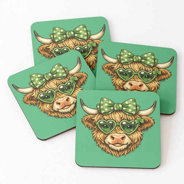 Item preview, St Patricks Day Highland Cow designed and sold by purrfecute.