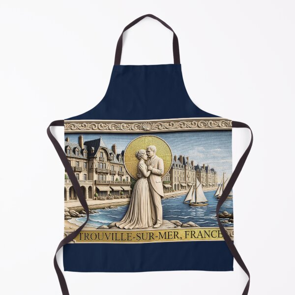 Item preview, Trouville-sur-Mer Belle Époque Romance - Vintage Mosaic France Poster designed and sold by FrancophileFun.