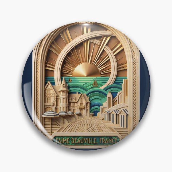 Item preview, Deauville Les Planches Boardwalk Art - France Art Deco Mosaic designed and sold by FrancophileFun.