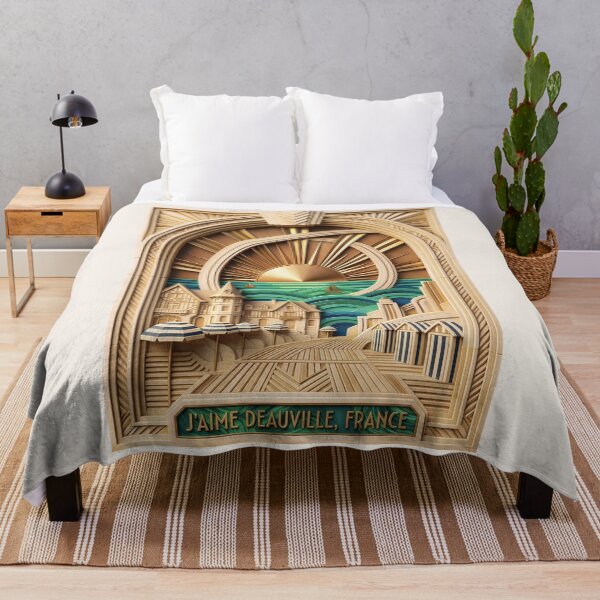 Item preview, Deauville Les Planches Boardwalk Art - France Art Deco Mosaic designed and sold by FrancophileFun.