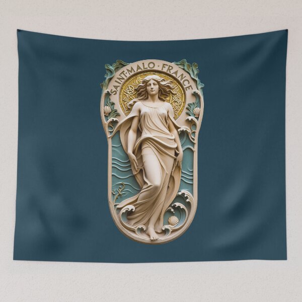 Item preview, SAINT-MALO, FRANCE — Breton Coastal Allegory Art Nouveau Relief designed and sold by FrancophileFun.