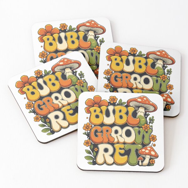 Item preview, Bubble Groovy Retro Floral Mushroom Typography Vintage 70s Style designed and sold by ArtnarongDesign.