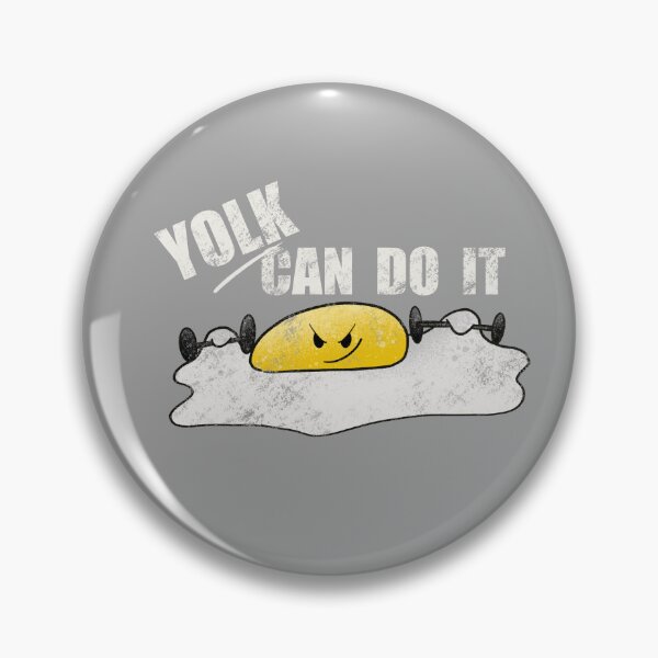 Item preview, Yolk Can Do It - Funny Egg Gym Pun Illustration designed and sold by TheArtOfTreble.