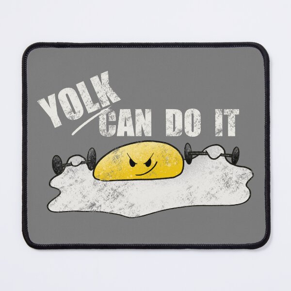 Item preview, Yolk Can Do It - Funny Egg Gym Pun Illustration designed and sold by TheArtOfTreble.