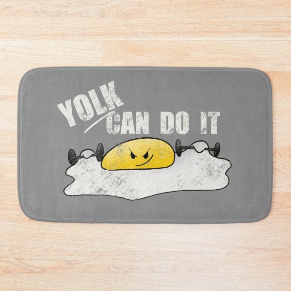 Item preview, Yolk Can Do It - Funny Egg Gym Pun Illustration designed and sold by TheArtOfTreble.