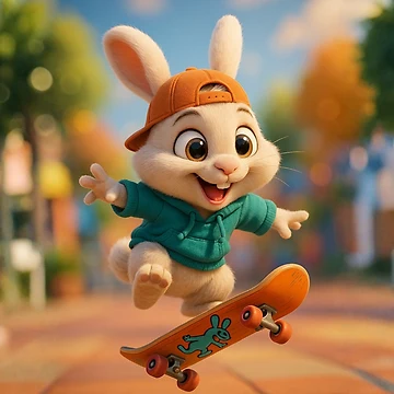 Artwork thumbnail, Skater Rabbit by Sillytoe