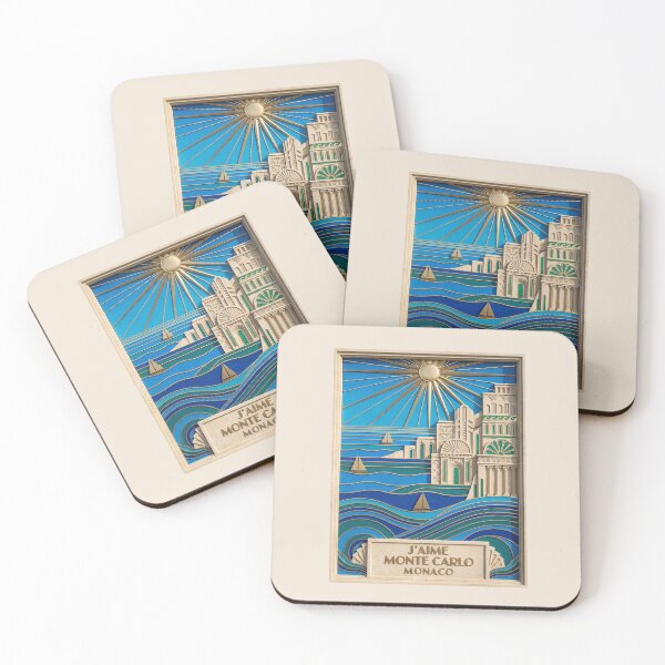 Item preview, Monte Carlo Sunburst Art Deco - French Riviera Mosaic Scene designed and sold by FrancophileFun.