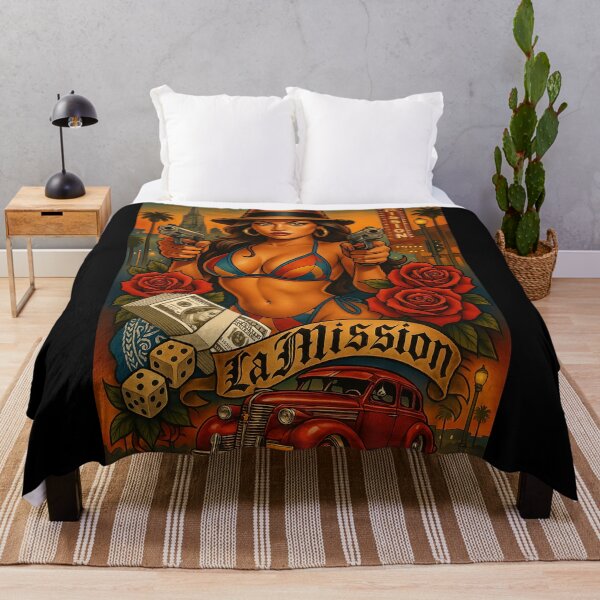 Item preview, La Mission Hustler – Bay Area Lowrider Queen designed and sold by DyfunctionalTee.