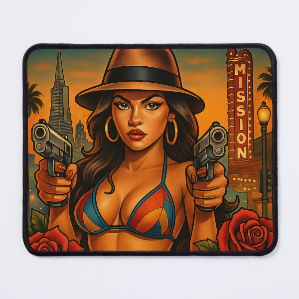 Item preview, La Mission Hustler – Bay Area Lowrider Queen designed and sold by DyfunctionalTee.