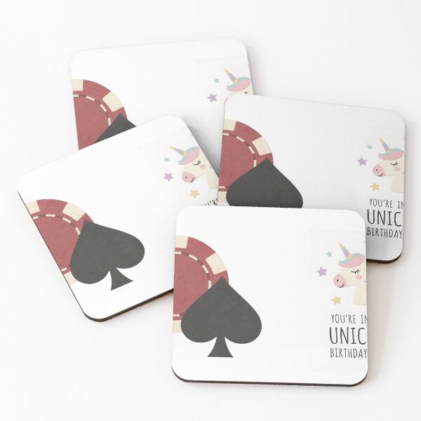 Item preview, Poker chips and unicorn birthday party invitation cards designed and sold by Creative88Art.