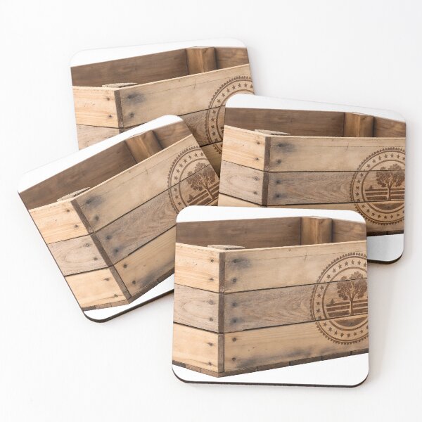Item preview, Rustic wooden crate with tree logo for storage and shipping designed and sold by Creative88Art.
