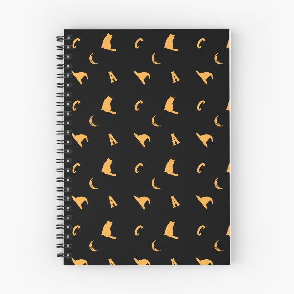 Item preview, Amanda Cadabra Witchy Tile Pattern – Cat, Moon & Hat Design - Gold on Black designed and sold by Amanda-Cadabra.
