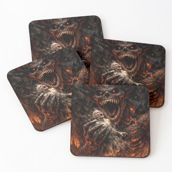 Item preview, Satan Devouring Souls Dark Fantasy Art – Demon King Consuming Lost Souls Gothic Horror Illustration designed and sold by Endthedisease.