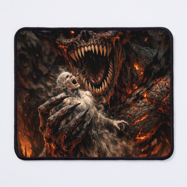 Item preview, Satan Devouring Souls Dark Fantasy Art – Demon King Consuming Lost Souls Gothic Horror Illustration designed and sold by Endthedisease.
