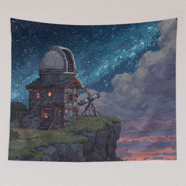 Item preview, Pixel Art Observatory on Starry Cliff designed and sold by Rtymer.
