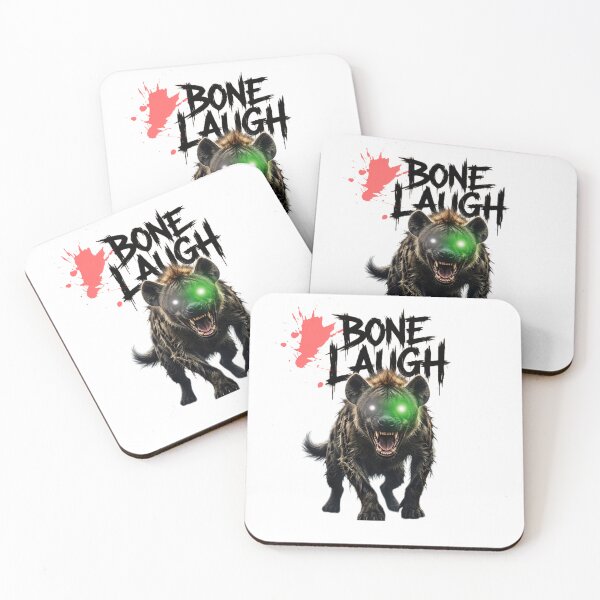 Item preview, Bone Laugh Demon Hyena – Horror Graphic Art with Glowing Eyes designed and sold by SinghMerchUniverse.