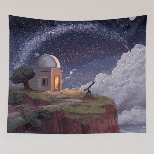 Item preview, Pixel Art Observatory on Starry Cliff designed and sold by Rtymer.