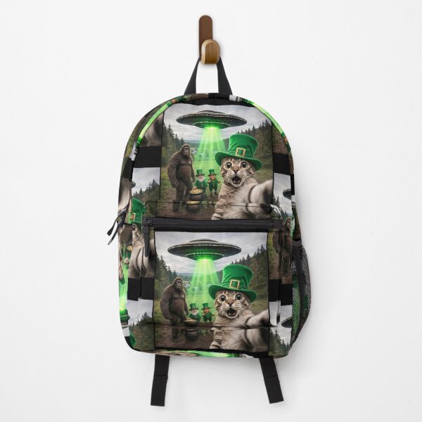 Item preview, Funny Cat Selfie Bigfoot UFO Leprechaun St Patricks Day Chaos designed and sold by Ali-printshop.