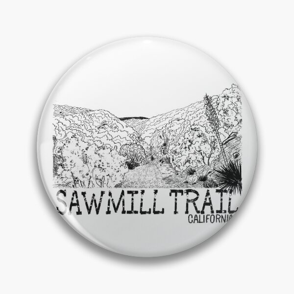 Item preview, Sawmill Trail California - Black Line Art Hiking Illustration designed and sold by TheArtOfTreble.