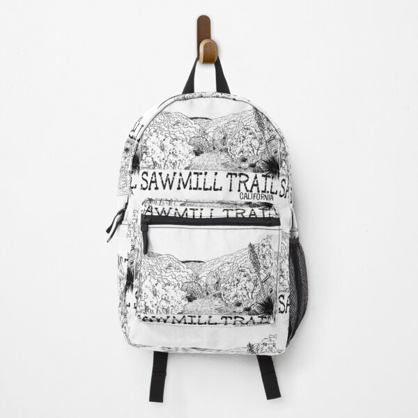 Item preview, Sawmill Trail California - Black Line Art Hiking Illustration designed and sold by TheArtOfTreble.