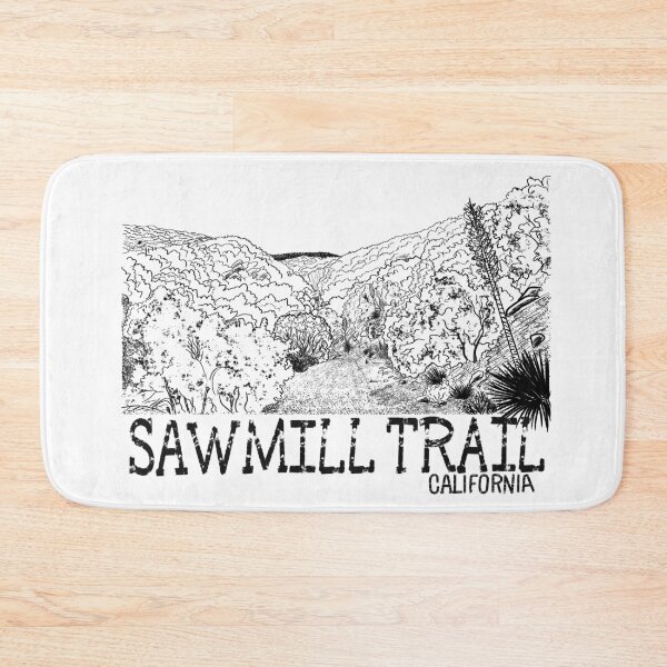 Item preview, Sawmill Trail California - Black Line Art Hiking Illustration designed and sold by TheArtOfTreble.