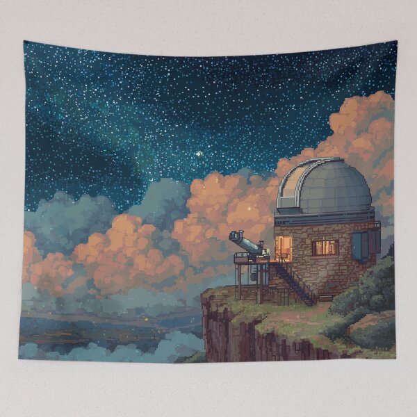 Item preview, Pixel Art Observatory on Starry Cliff designed and sold by Rtymer.