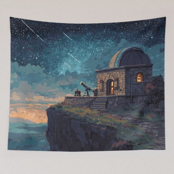 Item preview, Pixel Art Observatory on Starry Cliff designed and sold by Rtymer.