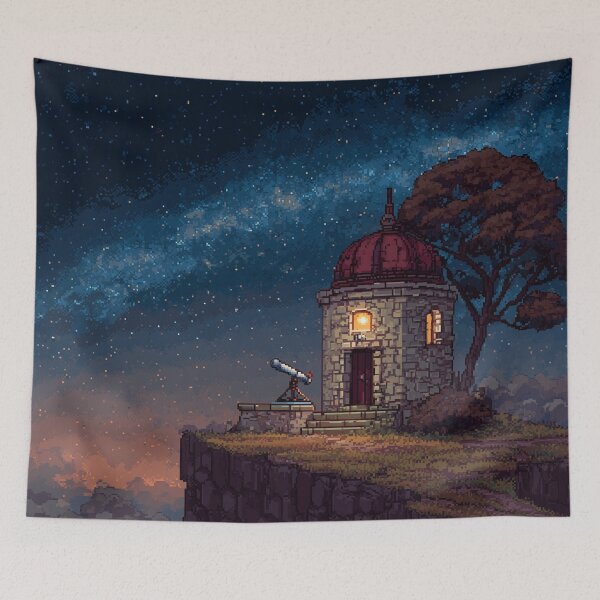 Item preview, Pixel Art Observatory on Starry Cliff designed and sold by Rtymer.