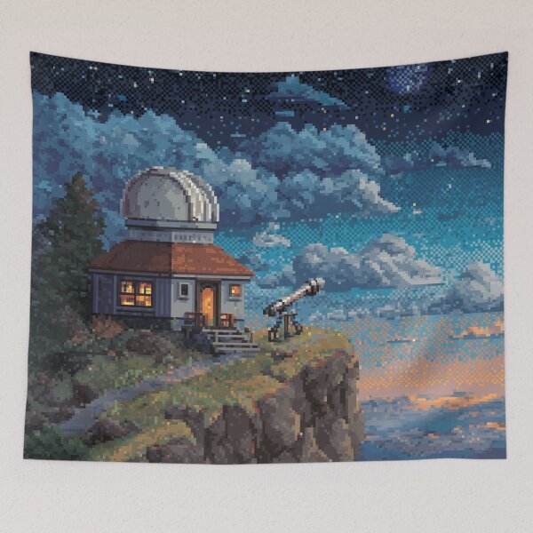 Item preview, Pixel Art Observatory on Starry Cliff designed and sold by Rtymer.