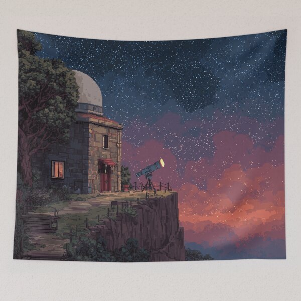 Item preview, Pixel Art Observatory on Starry Cliff designed and sold by Rtymer.