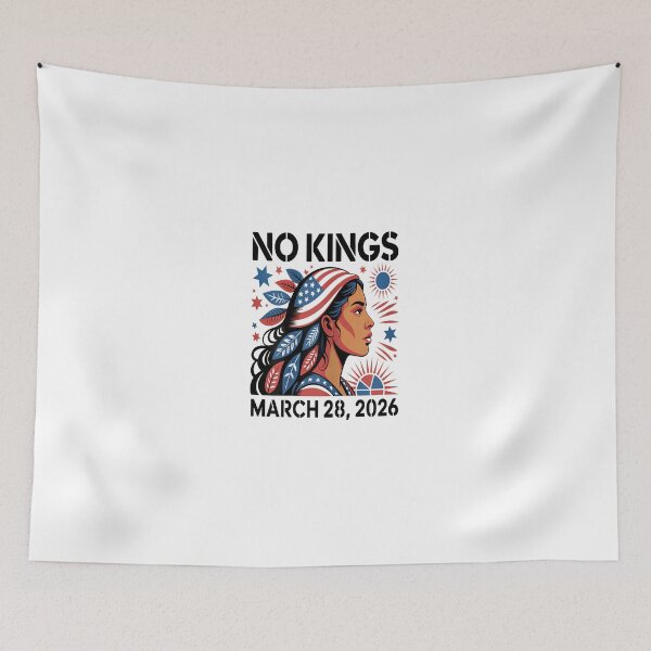 Item preview, No Kings Protest March 2026 Feminist Native American Women designed and sold by tratakos.