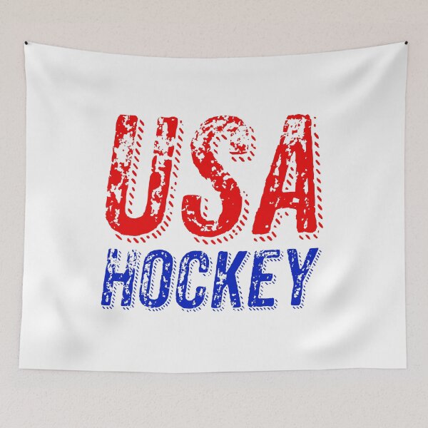 Item preview, USA Hockey, Red and Blue Gritty Sports designed and sold by Memes N Lore .