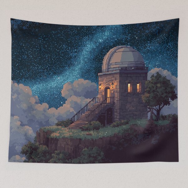 Item preview, Pixel Art Observatory on Starry Cliff designed and sold by Rtymer.